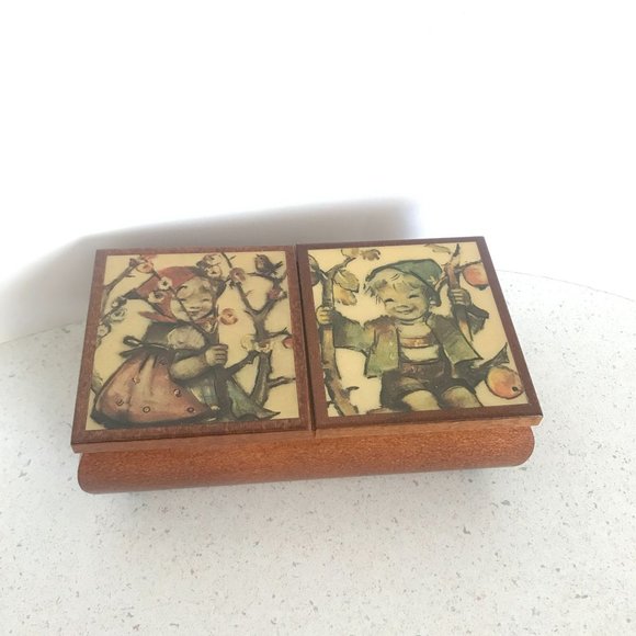 Vintage Jewelry Vintage Reuge Hummel Music Jewelry Box Double Lids
